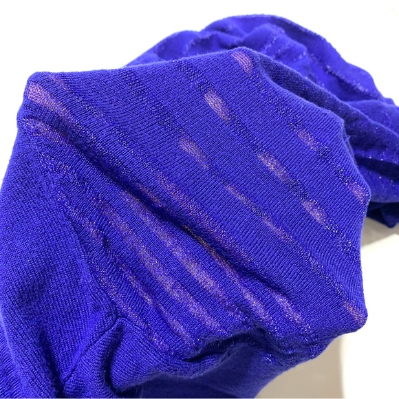 Peck & Peck Royal Blue Asymmetrical Knit Tunic Sweater Size Small - Picture 5 of 9